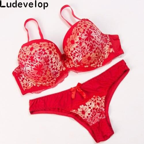 New Sexy Women Underwear Set High-End Bra & Brief Sets Push up Bra Set Large Size Big Cup Breathable C D E Cup 38/40/42/44/46/48