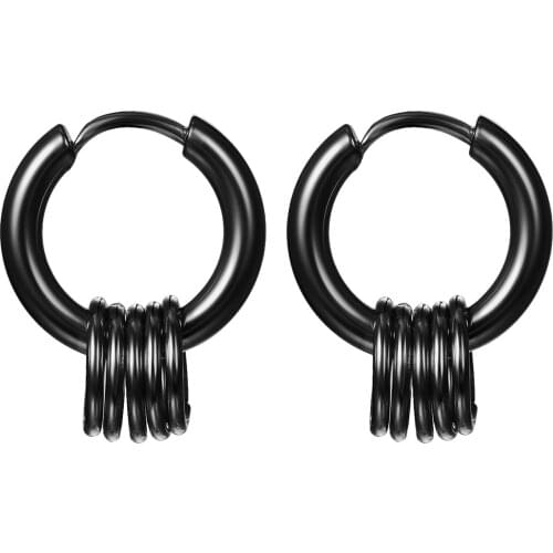 New Chraming & Trendy Stainless Steel Earrings For Women And Men Circle Beads Huggie Hoop Jewelry Gift Gold Aros Mujer Oreja