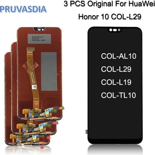 3 Piece/lot Original with Fingerprint 5.84'' LCD For Huawei Honor 10 LCD Display Touch Screen Digitizer Assembly COL-L29
