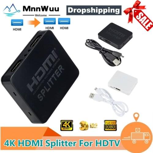 Full HD 1080p HDCP 4K Splitter Switch Switcher 1X2 Split Amplifier Dual Display For DVD For PS3 HDTV 1 in 2 Out HDMI Splitter