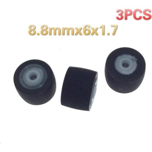 3pcs 8.8mmx6x1.7 car retractor press belt pulley, deck audio pressure recorder press belt pulley tape player Stereo Rubber