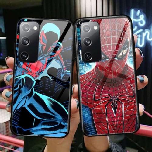 Superpower spider man Tempered Glass shell Phone case For SamSung Galaxy S8 S9 S10E S20 S21 S5 S30 Plus S20 fe 5G Lite Ultra