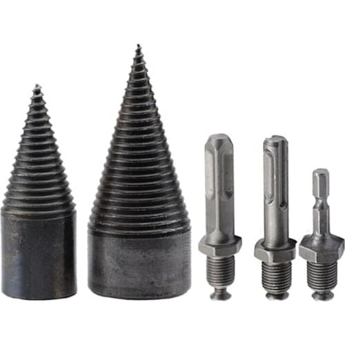 Firewood Chopper Drill Bits Power Tool Drill Bits Splitting Cone 32/42mm Wood Drilling Tool Set Household Wood Cutting Tools
