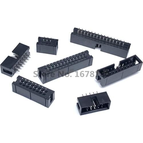10PCS DC3 6P 8P 10P 14P 16P 20P 26P 30P 34P 40P 50P 2.54mm Socket Header Connector ISP Male Double-spaced Straight IDC JTAG