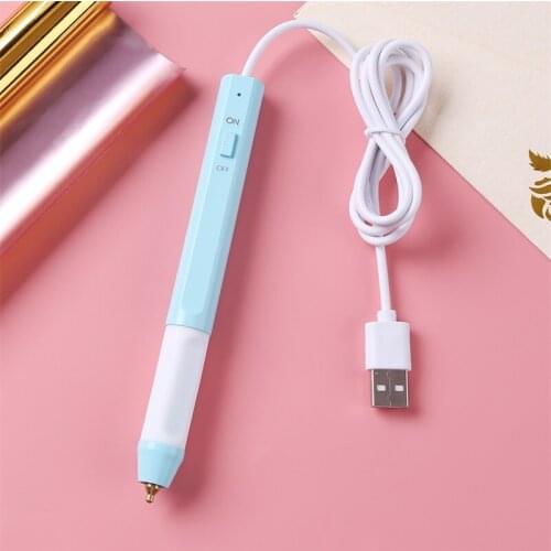 2.5mm Tips Heat Foil Pen For Making Craft Designs Cards Album Slim Handle Use On Paper Leather Plastic USB Powered