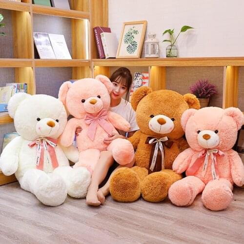 2021 100cm Kawaii Big Teddy Bear Soft Stuffed Plush Toys Cute Pillow Animal Gift to girlfriend Valentines Day Gift