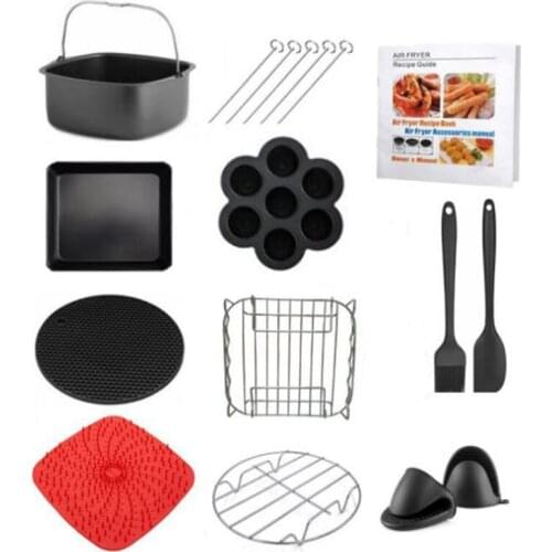 Air Fryer Accessories 8 Inch Square With Recipe Cookbook For Gowise Phillips Cozyna Fits All 5.3QT -8QT Air Fryer