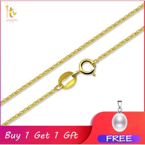 NYMPH Genuine Guarantee 18K Gold Chain Fine Jewelry Real au750 Necklace Wedding Banquet Gift for Female X312-N