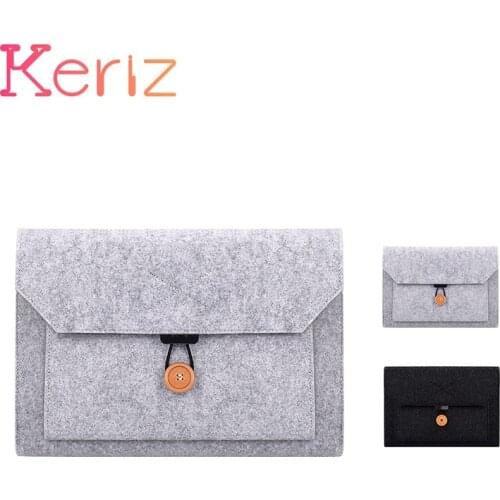 For MacBook Air Pro 13 15-inch Huawei Pro Xiaomi Envelope Bag Style Button Switch Felt Cloth Material Laptop Bag File Bag