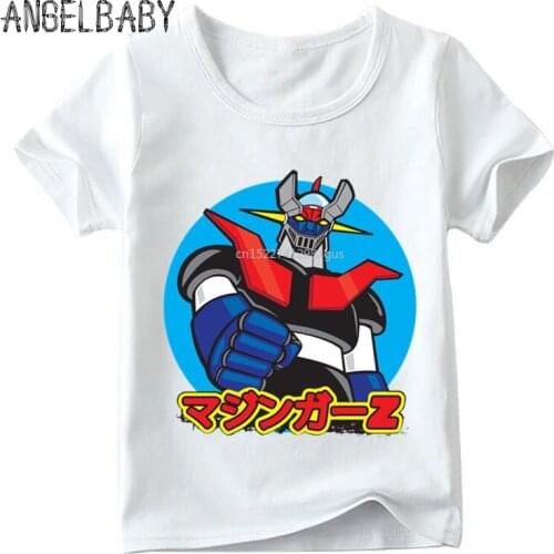 Baby Boys/Girls Japan Comic Mazinger Z Retro Print T shirt Summer Children Cartoon Tops Kids Funny T-shirt,ooo5186