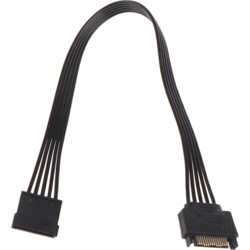 SATA 15Pin Male To 15P Female Power Extension Cable HDD SSD Power Supply Cable SATA Power Cable 30CM Extension Cord for PC