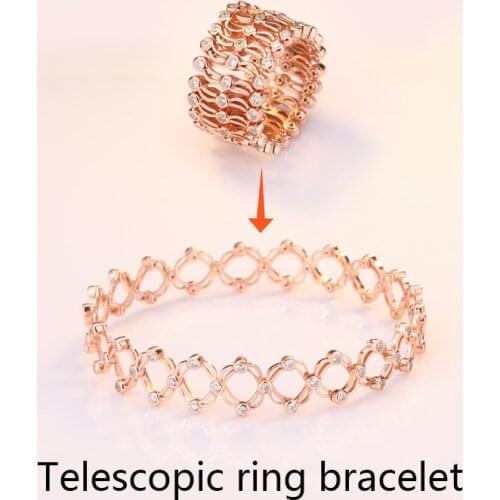 925 Silver Ring Integrated Dual-use Retractable Female Personality Deformation Ring