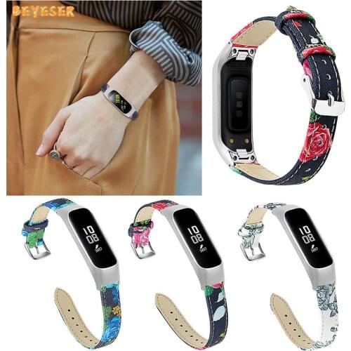 Leather Strap For Samsung Galaxy Fit-e SM-R375 Smartwatch Bands Belt With Frame Case Wristband Replacement Watchband Bracelet