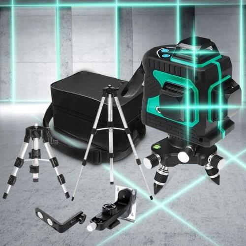 ZEAST 12 Lines Blue-green Laser Levels 3D Auto Self-Leveling Wireless Remote 360 Horizontal&Vertical Cross Strong Lines tripod