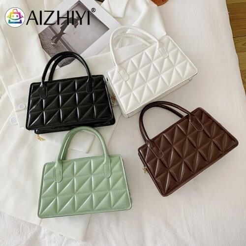 Fashion Women Geometric Pattern Embroidery PU Leather Shoulder Crossbody Messenger Bag Casual Ladies Solid Color Chain Handbags