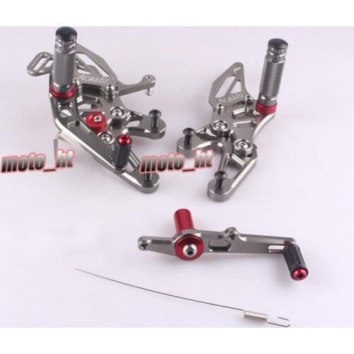 Motorbike Rearset Footpegs Footrest For BMW S1000RR 2015 CNC Machined Aluminum Alloy Grey
