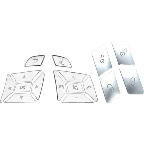 16 Pcs For Mercedes Benz Button Stickers:4 Pcs Car Door Unlock Buttons Sequins Decoration Cover Trim & 12 Pcs Button Stickers St