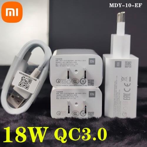 Original MI 9SE QC3.0 Fast USB Wall Charger Micro Usb and Type C Cable Quick Charge for Mi 9 8 SE CC9 A3 Mix Redmi Note 7 6 5 4
