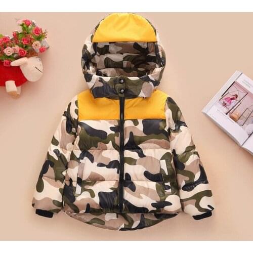 Autumn girls kids clothes Winter Pattern Childrens Garment Camouflage Down jacket for Children fashion Loose Coat boys parka