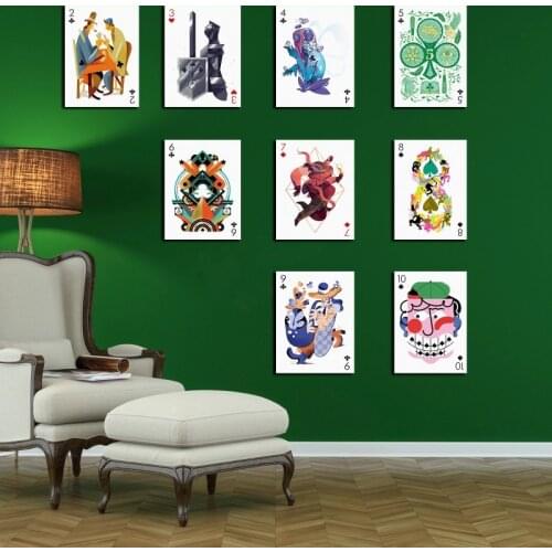 Poster duvar resim tuval baskılar çeşitlendirilmiş Poker tuval boyama ev dekor resim İskandinav tarzı estetik Tableau duvar