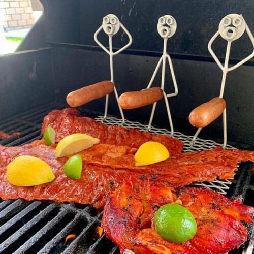 Portable Hot Dog Rack Stainless Steel Barbecue Grill Vertical Sausage Roaster Stand BBQ Accessories Grill Outdoor Picnic Camping