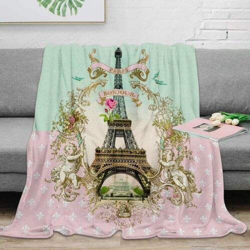 Bonjour Paris Throw Blanket Soft Warm Microfiber Blanket Flannel Blanket Blankets For Beds