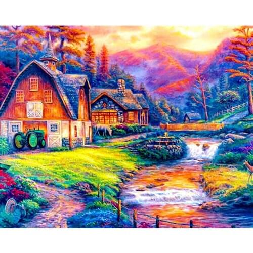 Full Square/round Diamond 5D DIY Diamond Painting Scenic hut Embroidery Cross Stitch Rhinestone Mosaic Home Decor