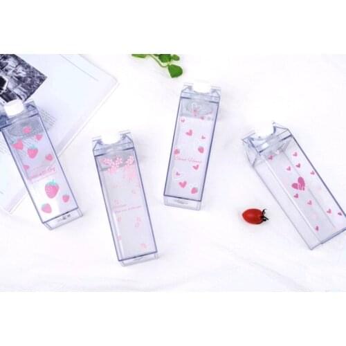 Portable Unicorn Lovely Plastic Water Bottle Cup Cartoon Water Juice Coffee Cup Cute Kids Girl School Kawaii Bottles Flask