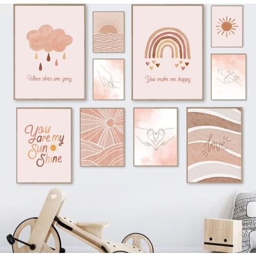 Rainbow Cloud Quote Birthday Present Cartoon Wall Art Canvas Painting Posters And Prints Kids Room Decor Nordic Style Decoration