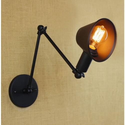 Antique Retro Lighting Metal Loft Industrial Adjustable Swing Arm Coffee Shop Bar Reading Bedside Wall Lights Lamp Wall Sconce