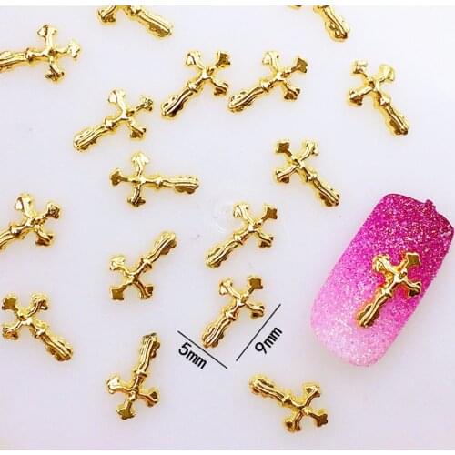 10pcs/bag Japan Korea New 3D Nail Art Deco Metal Nail Accessories Alloy Kawaii Cross DIY Charm Nail Tools for Manicure
