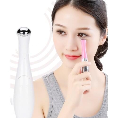 1PC New Portable Electric Eye Massage Pen Device Dark Circle Facials Vibration Thin Face Magic Stick Anti Bag Pouch & Wrinkle