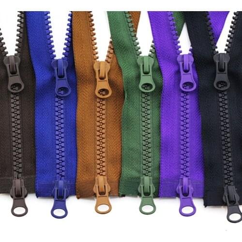 1PC Garment Accessories Open Ended Long Zip Jacket Resin Zipper Sleeping Bag Double Slider 5