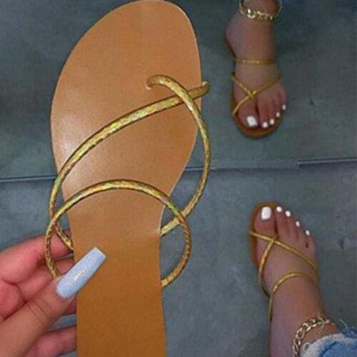 2021 Summer New Women Shoes Fashion Casual Outdoor Beach Slippers Comfortable Flat Bottomed Toe Women Sandals Plus Size 35-42