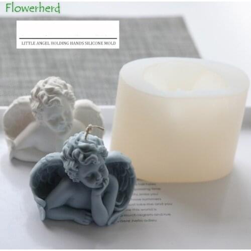 3D Angel Candle Mold Silicone Baking Plaster Cake Decoration Molds Aromatherapy DIY Handmade Soap Candle Molds for Candle Making