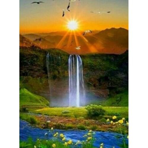 5D DIY Diamond Painting Square/Round Diamond Landscape Painting Sunrise Beautiful Scenery Picture Cross Stitch Embroidery TX116