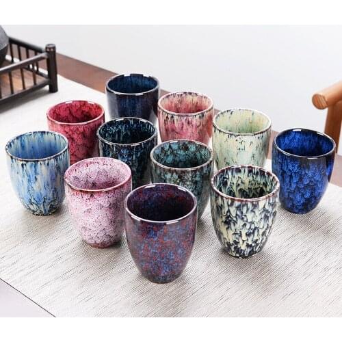 Large Tea Cup Teaware Ceramic Porcelain Kung Fu Tea Set Tea Cup Creative Rabbit Glaze Built-in Household Water Cup Tea Bowl