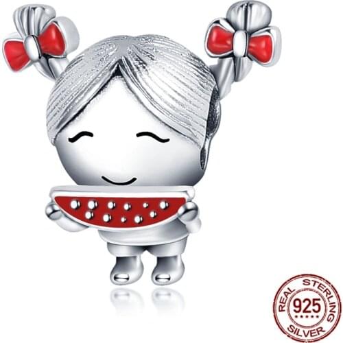 Authentic 925 Sterling Silver Double Ponytail Girl Fit Original Pandora Bracelet&Bangle For Women Birthday Fashion Jewelry Gift