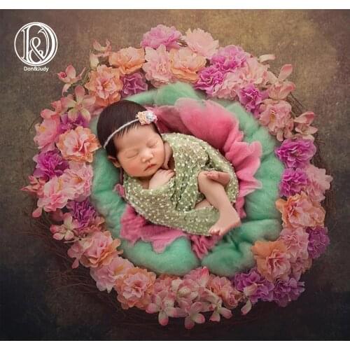 Don&Judy 150x50cm Wrap with Hat Set Wrap for Newborn Photography Props Baby Girl Fotografia Photo Shoot Photoshoot Studio
