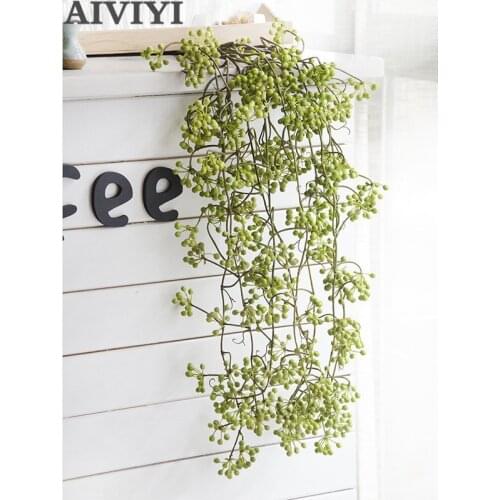 Artificial Red Beans Fruits Vine Fake Flowers Rattan for Wedding Party Decor Home Garden Decoration Arcitifial Plants