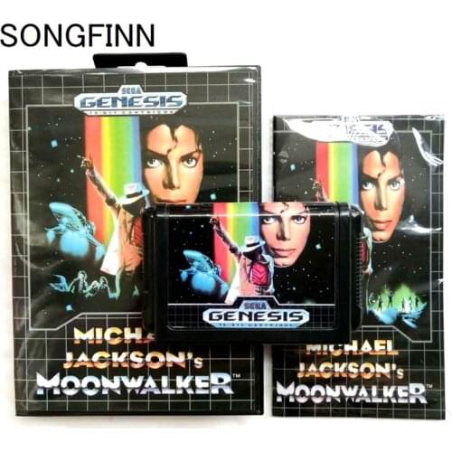 16 bit MD Memory Card With Box and Instruction Book for Sega Mega Drive for Genesis Megadrive - Michael Jacksons Moonwalker