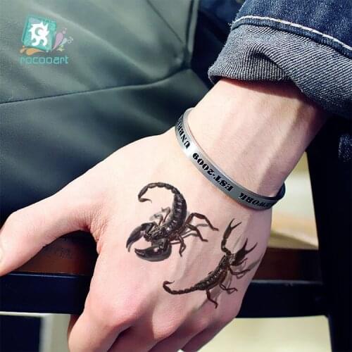 Small Size 3D Spider Tatoo Scorpion Temporary Tattoo Stickers For Men Halloween Fake Body Art Waterproof Tatouage 10.5x6cm