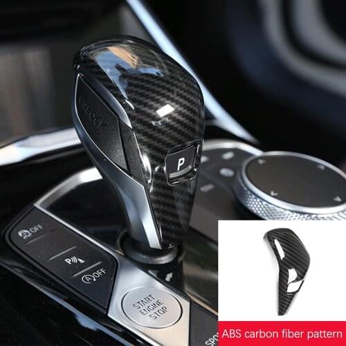 Car Styling Carbon Fiber Color Gear Shift Handle Decoration Cover Trim For BMW 3 Series G20 G28 2020 Interior Accessories