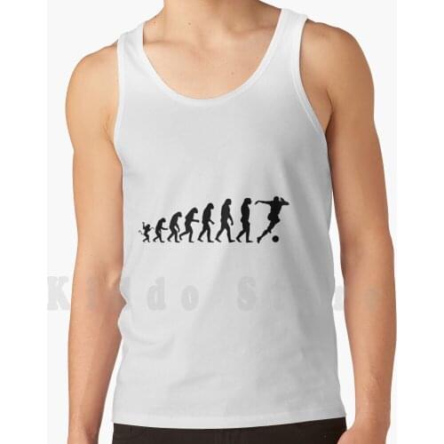 Soccer Evolution Tank Tops Vest 100% Cotton Football Evolution Birthday European Sportsman Sporty Striker Kicker Goalie