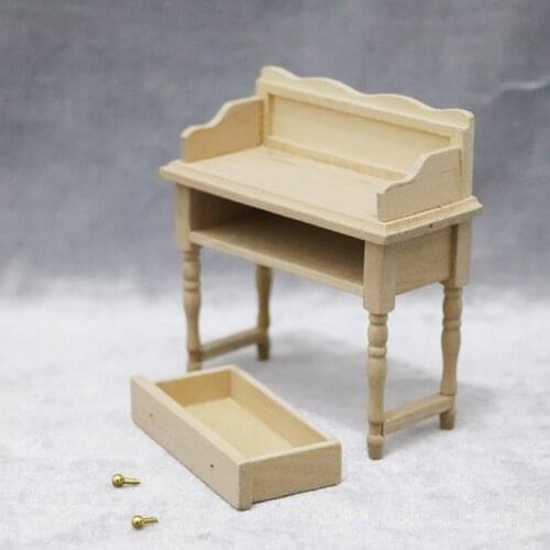 1/12 Miniature Mini Desk Table Set Furniture For DIY Dollhouse Room Accessory Toys