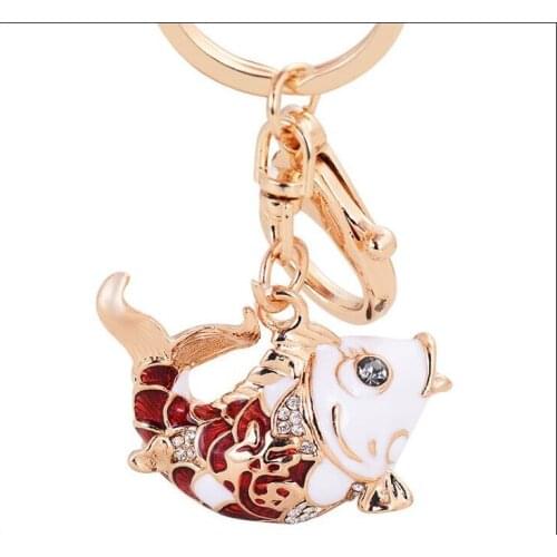 Fashion Creative Carp KeyChain Girls Bag Ornaments Car Exquisite Gift Birthday Gift Party Favors Brand New
