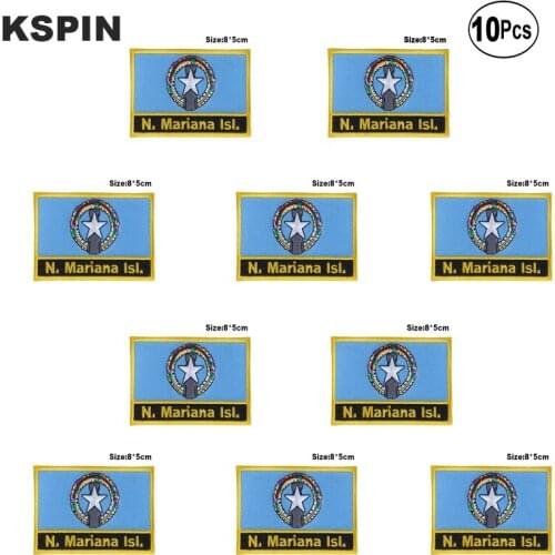 N. Mariana Isl Flag Embroidery Patches Iron on Saw on Transfer patches Sewing Applications for Clothes in Home&Garden