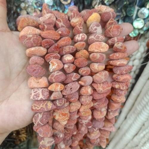 Genuine Natural Grass Coral Beads Loose 15-25mm Irregular Nugget Corals Bead For Jewelry Making DIY Strand 15'' Accessories