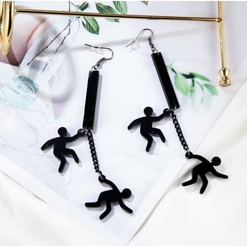 Make strange silhouette dark little paper figures Earrings Sen super Fairy earrings women retro earrings drop Novelty earrings