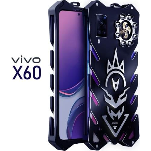 New Zimon Armor Aviation Aluminum Metal Bumper Phone Case For Vivo X60 Pro Powerful Outdoor Frame Shockproof Cover